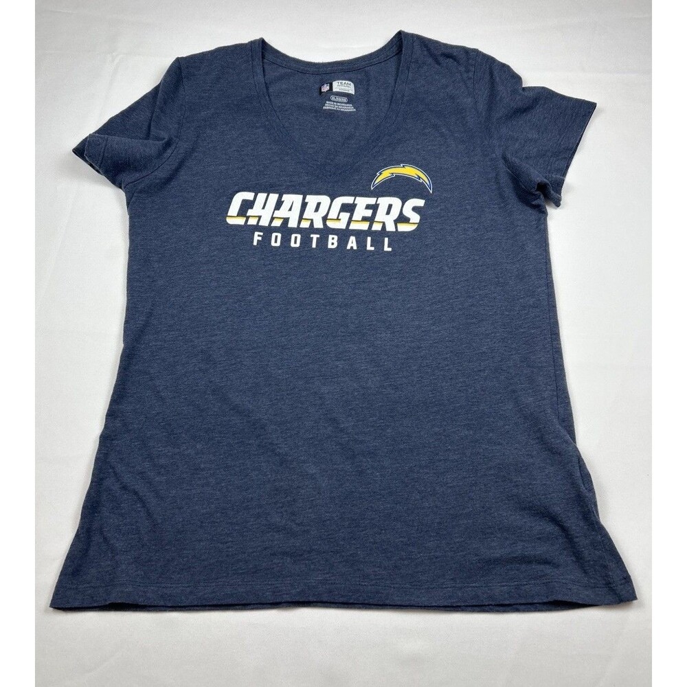 NFL Los Angeles Chargers Womens V-Neck T-Shirt Blue Size XL